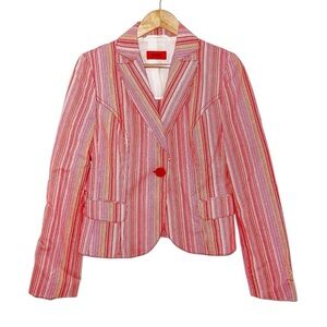 Vintage Y2K Hugo Boss Tailored Striped Blazer Pink